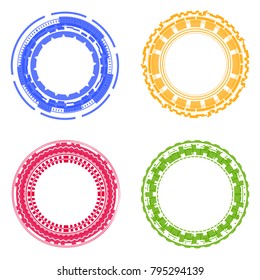 Abstract Circle icon set. Corporate, Media. Futuristic digital business background. Touch user interfacecircle technology, display hologram, circles virtual graphic, web applications. 