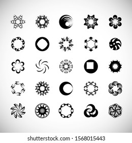 Abstract Circle Icon Set. Vector Isolated On Gray. Abstract Circle For Company Symbol, Dot Logo, Technology Icon And Element Design.Creative Circle Icons For Dot And Tech Logo. Abstract Round Template