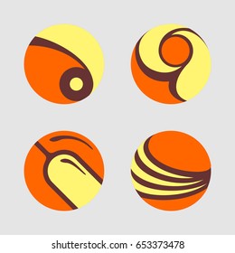 Abstract circle icons set vector.