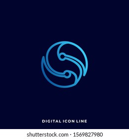 Abstract Circle Illustration Vector Template. Suitable for Creative Industry, Multimedia, entertainment, Educations, Shop, and any related business