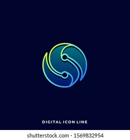 Abstract Circle Illustration Vector Template. Suitable for Creative Industry, Multimedia, entertainment, Educations, Shop, and any related business