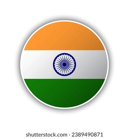 Abstract Circle India Flag Icon