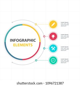 Abstract Circle Infographic Elements With Four Options Vector Image

