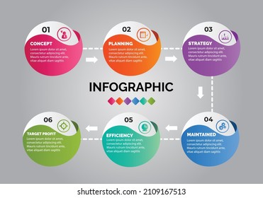 Abstract circle infographic with six options. vector illustration and business concept