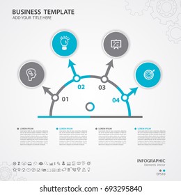 Abstract circle infographics number 4 options template, Vector illustration, presentation, diagram, advertisment, Process chart, business flyer layout , banner