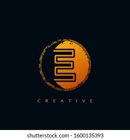 Abstract Circle Initial Letter E Logo icon vector design concept for business identity..