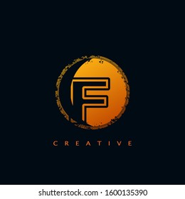 Abstract Circle Initial Letter F Logo icon vector design concept for business identity..