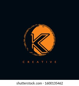 Abstract Circle Initial Letter K Logo icon vector design concept for business identity..