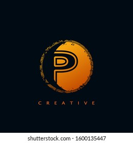 Abstract Circle Initial Letter P Logo icon vector design concept for business identity..
