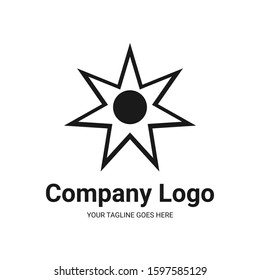 abstract circle inside seven star logo design