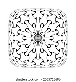 Abstract circle interlacing pattern in square shape with 3D illussion effect. Vector art.