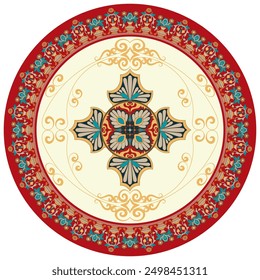 abstract circle Intricate floral circle prints for plates, tiles, ceramics.