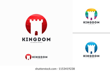 Abstract Circle Kingdom logo template designs, Fotress logo symbol