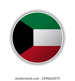 Abstract Circle Kuwait Flag Icon