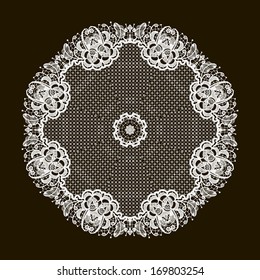 Abstract circle lace ribbon pattern. The lace for decoration.Theme,holidays.Template frame design for card.Lace Doily.Used for packaging, invitations