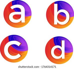 Abstract Circle With Latter  A B C D logo and icon design concept in white background. Abstracts World shape And latter logo design concept for agency technology And other.