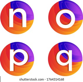 Abstract Circle With Latter  N O P Q logo and icon design concept in white background. Abstracts World shape And latter logo design concept for agency technology And other.