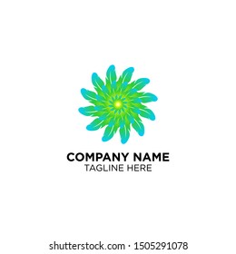 abstract circle leaf company logo templates