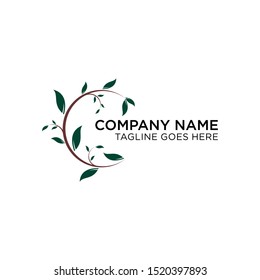 abstract circle leaf for decorations or bussiness logo template