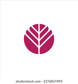 Abstract circle leaf geometry logo concept in simple dan modern shape stock illustration