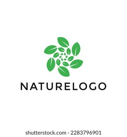 Abstract circle leaf logo design