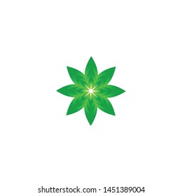 abstract circle leaf logo template