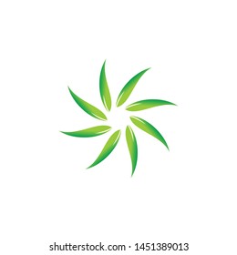 abstract circle leaf logo template