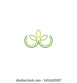 abstract circle leaf logo template