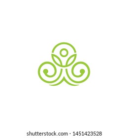 abstract circle leaf logo template