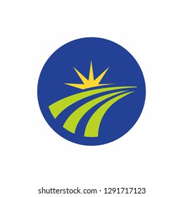 Abstract circle with leaf or nature shape accent for consulting company logo design template vector illustration