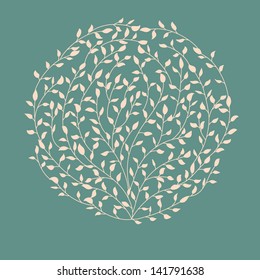 Abstract circle with leaves