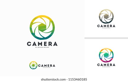 Abstract Circle Lens logo designs concept vector, Photography logo