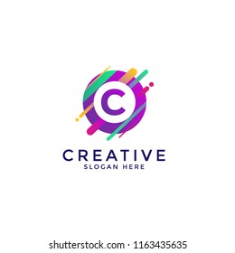 Abstract circle letter c logo vector