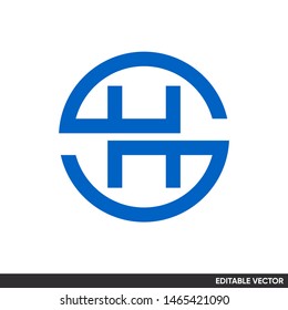 abstract circle letter h logo