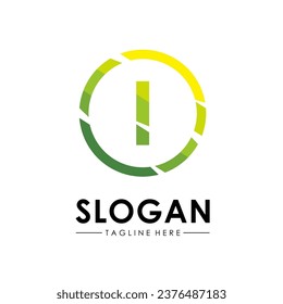 Resumen de círculo Carta I diseño de logotipo plantilla vectorial