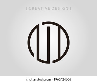 Abstract circle letter U, D, UD logo icon design template. Initial UD mark vector.