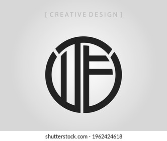 Abstract circle letter WTF, W, T ,F  logo icon design template. Initial WTF mark vector.