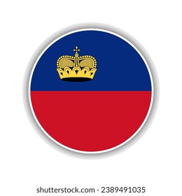 Abstract Circle Liechtenstein Flag Icon