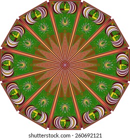 Abstract circle of life. Vector illustration of the round ornament with geometric forms.