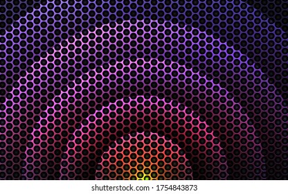 Abstract circle light gradient background purple and orange color