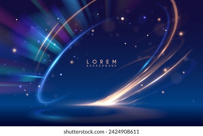 Abstract circle light motion effect background