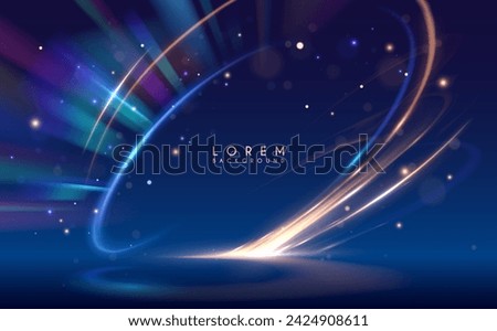 Image, Stock Photo Yellow flash on blue