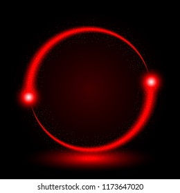 Abstract Circle Light Red Frame vector background