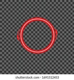 Abstract Circle Light Red Frame vector on transparent background