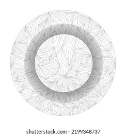 Abstract circle line art background. Frame for your text. Vector illustration black white.