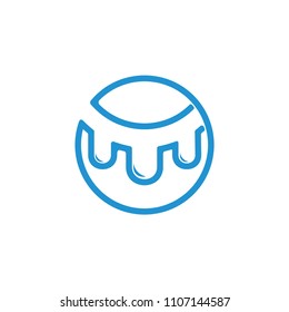 abstract circle line art design logo vector