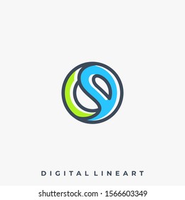 Abstract Circle Line Art Illustration Vector Design Template. Suitable for Creative Industry, Multimedia, entertainment, Educations, Shop, and any related business