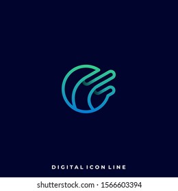 Abstract Circle Line Art Illustration Vector Design Template. Suitable for Creative Industry, Multimedia, entertainment, Educations, Shop, and any related business