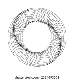 Abstract circle line art. Vector illustration. Technology logo