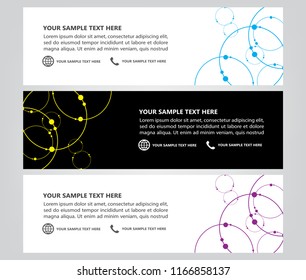 abstract circle line banner set